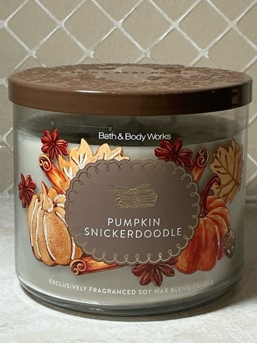 Bath & Body Works Pumpkin Snickerdoodle 3-Wick Candle 14.5 oz NEW